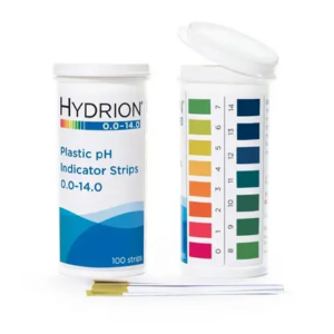 pH test strips, range of 0 to 14 pH, 100/pk