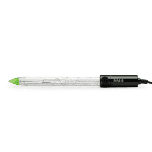 Glass body spear tip electrode for viscous food products