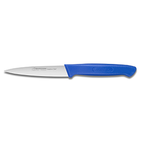 Couteau d'office, lame de 8 cm L, poignée bleue